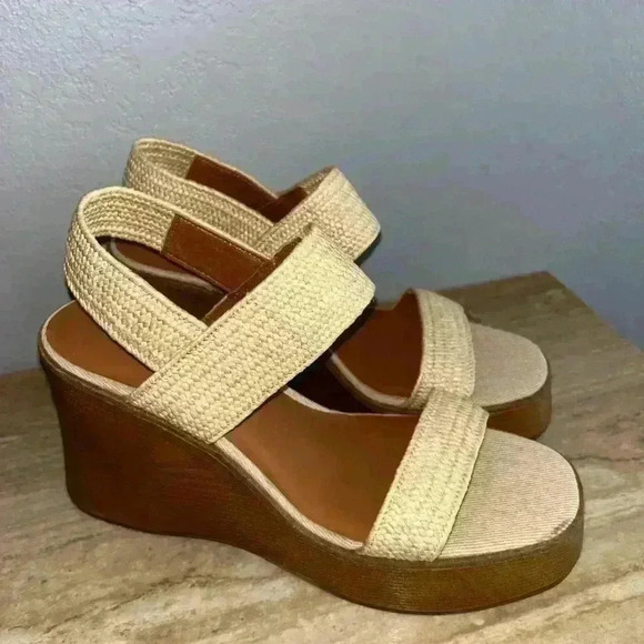 NEW Lucky Brand Delilah Platform Ankle Strap Slingback Wedge Sandals - Picture 3 of 10
